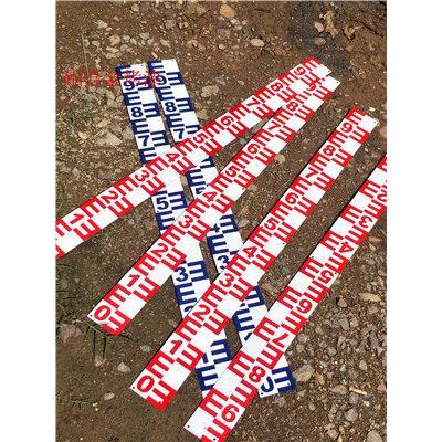 铝合金烤漆水位尺白底红字白底蓝字100*8cm测量水尺片白底黑字