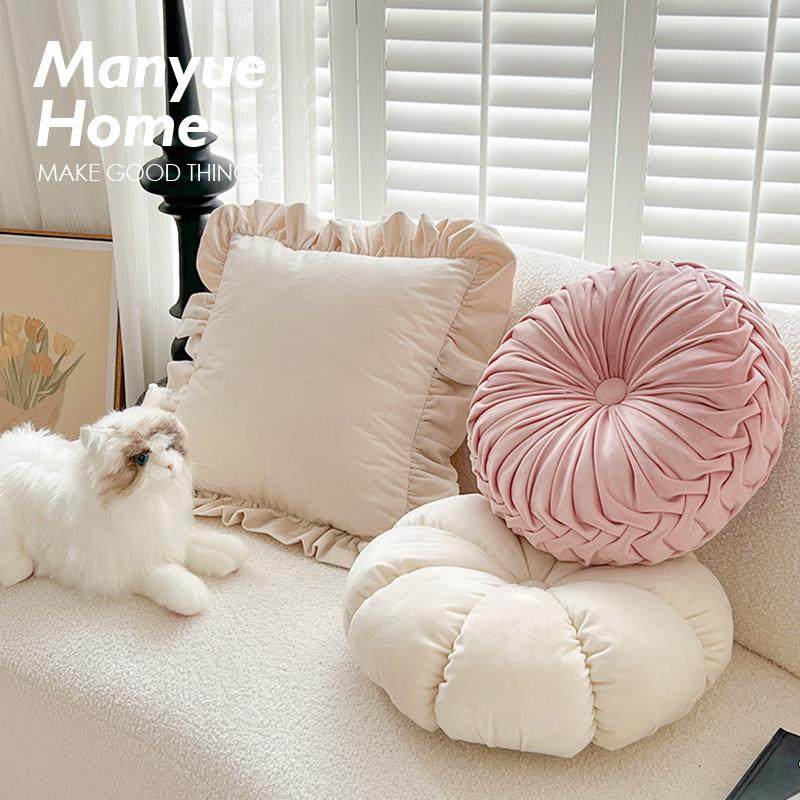 蔓越家 ins少女心客厅沙发抱枕靠垫卧室腰靠枕圆形靠背可爱抱枕套,居家布艺,靠垫/抱枕,淘宝优惠券,粉丝福利购,淘宝优惠卷
