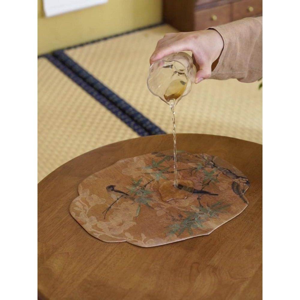 云纱鸟语花香海棠防水茶席新中式布艺茶道零配零配件桌旗茶垫,居家布艺,茶席,淘宝优惠券,粉丝福利购,淘宝优惠卷