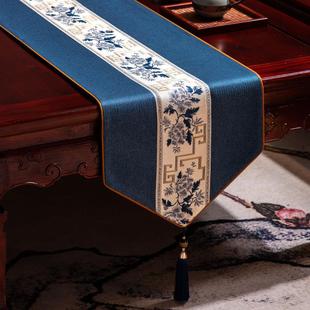 中式桌旗中国风茶旗茶几布中式茶桌垫布古典床旗餐桌布艺长条定制