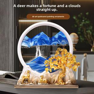 现代平易近人的豪华风格家居入口装饰创意幸运流沙画装饰办公室酒