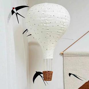 儿童房ins韩风手工布艺热气球挂饰 家居装饰气球灯罩吊饰氛围挂件