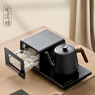 泡茶电热水壶套装 尚言坊烧水壶消毒柜一体式 家用煮茶壶全自动上水