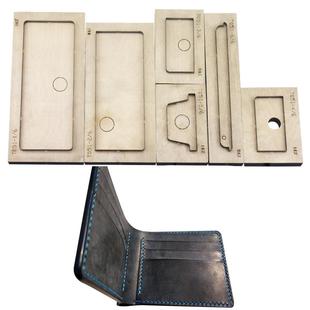 刀模手工皮具钱包刀模定制DIY 金致T051六卡位短夹横款