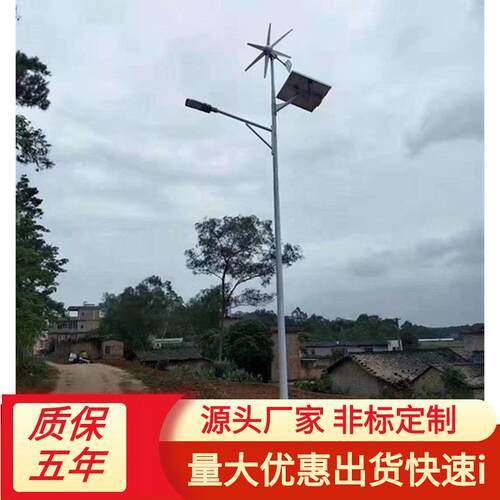 6米杆风光互补路灯分体式led100W人体感应新农村道路照明