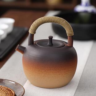 陶壶薪柴烧煮茶壶原矿烧水壶家用陶瓷电陶炉功夫茶具提梁茶器 日式
