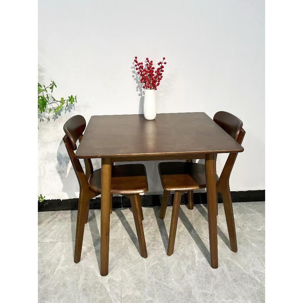 胡桃实木双人餐桌家庭小公寓餐厅茶室实木桌方咖啡桌