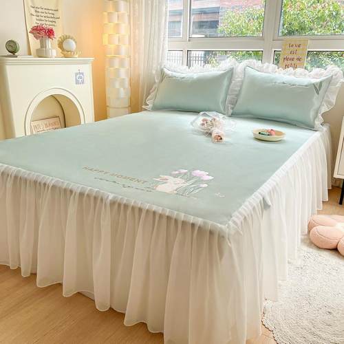 A类夏季冰丝凉席可水洗床裙款三件套夏天空调软席可折叠婴儿可用