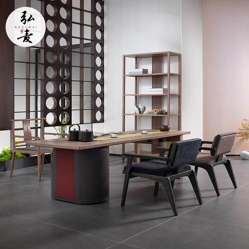 茶桌椅组合实木新中式白蜡木办公室湿泡茶桌禅意现代简约茶台茶桌