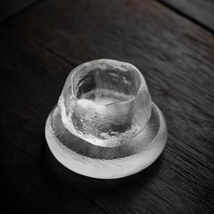 冰冻烧琉璃茶盏品茗杯单个个人功夫茶具主人杯高端水晶小茶杯单杯