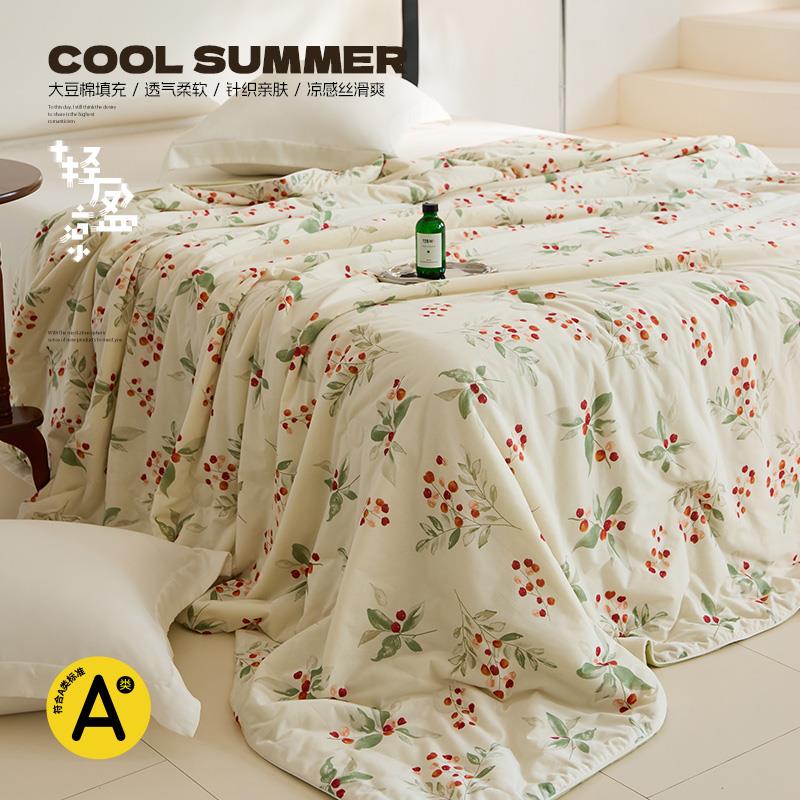 针织凉感丝大豆夏被夏凉被纤维被子薄款可机洗空调被