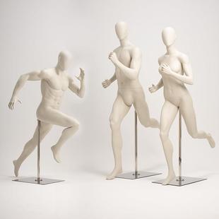服装店运动模特展示架半全身男女跑步假人偶人体模型橱窗陈列道具