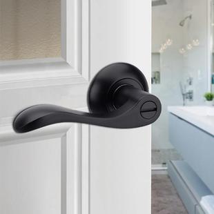 卫生间门锁无钥匙通用型洗手间三杆式 执手锁浴室厕所锁门把手家用