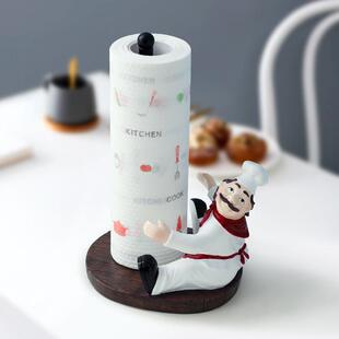 北欧轻奢厨房纸巾架免打孔餐厅桌面卷筒纸保鲜膜架子立式用纸收纳