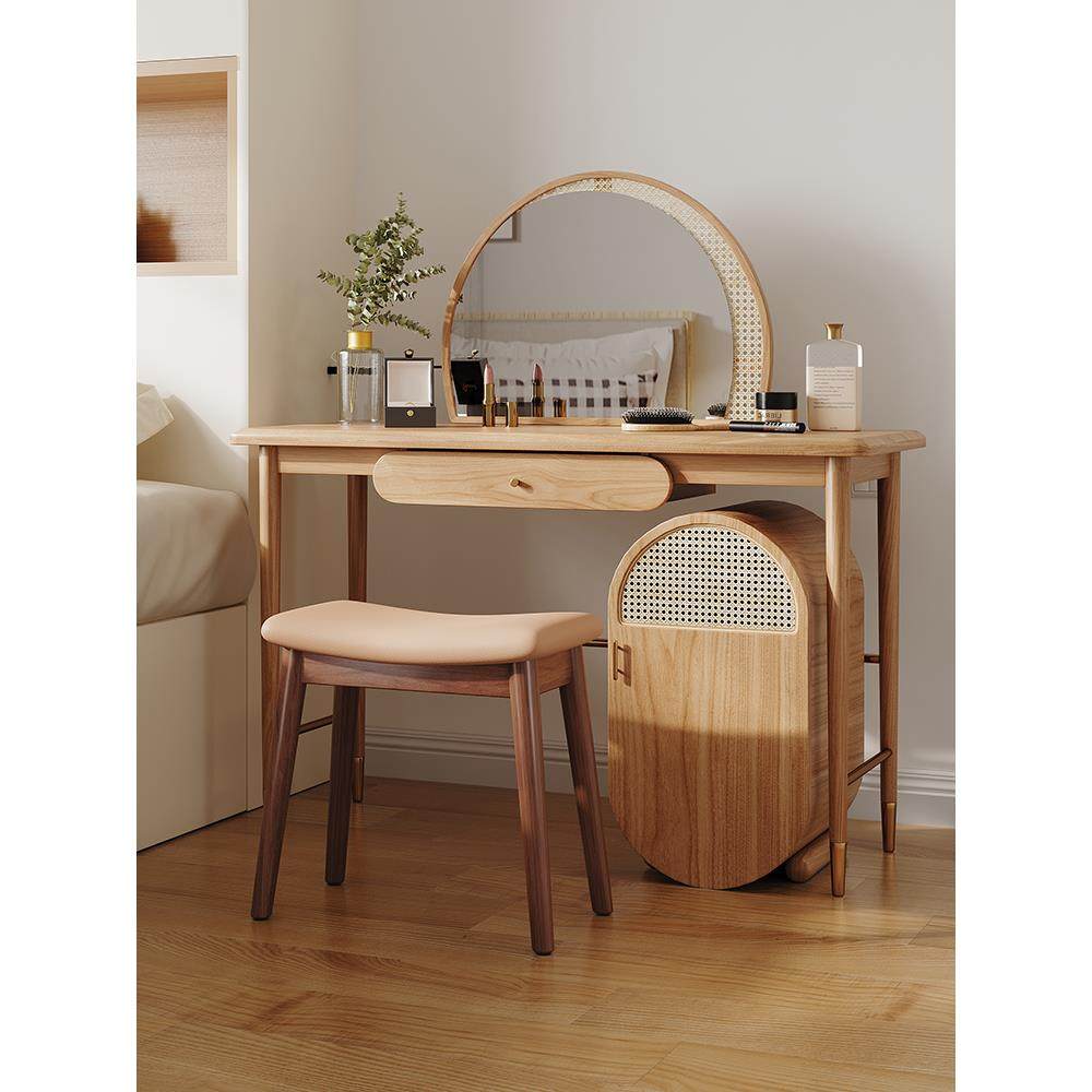 马鞍凳实木凳子化妆凳家用梳妆台椅子女生卧室美甲梳妆凳软包板凳