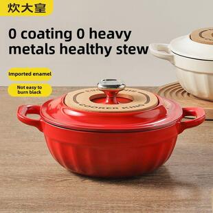 炊大皇珐琅锅汤锅铸铁锅加厚炖锅炖煮锅煲汤锅厨房多功能锅炖煮锅