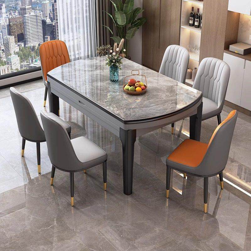 可折叠实木岩板餐桌椅组合家用小户型长方形可变圆桌家用吃饭桌子,住宅家具,岩板餐桌,淘宝优惠券,粉丝福利购,淘宝优惠卷