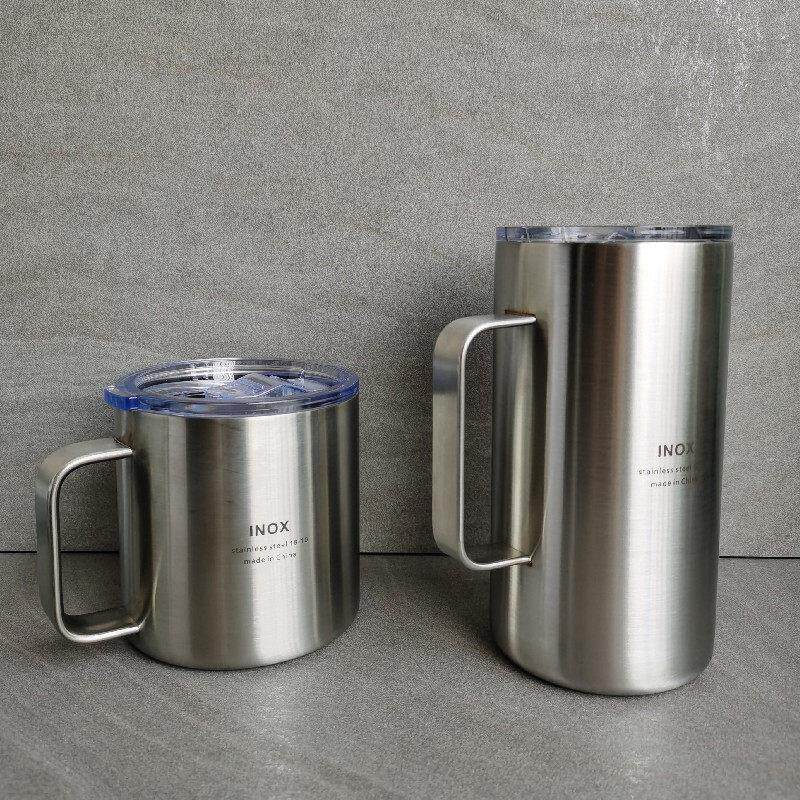 出口德国 316不锈钢随行杯 大容量水杯带盖子 喝水杯 双层隔热杯