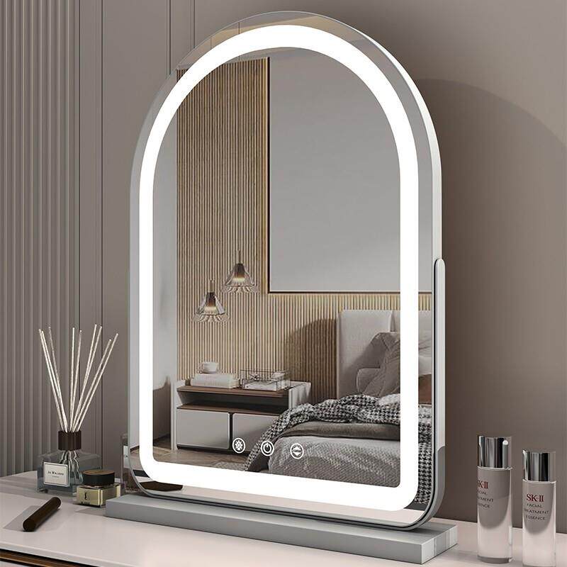 大号化妆镜台式桌面化妆镜led带灯ins化妆台家用智能镜子补光真实