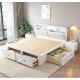 北欧全实木床1.8米单双人白色1.35米气压高箱1.2米抽屉2×2.2米储