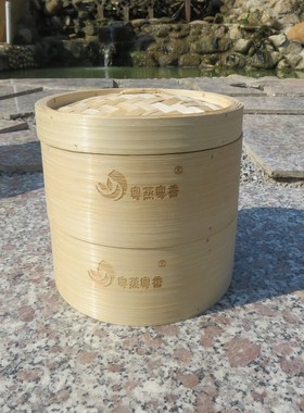 手工无胶水全竹蒸笼家庭装二笼一盖笼屉加深竹蒸屉绿色竹制厨具
