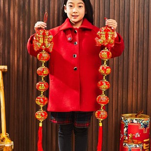 饰品家用客厅布置过年福扇挂件灯笼鼓鱼挂饰年年有余中国结 新年装