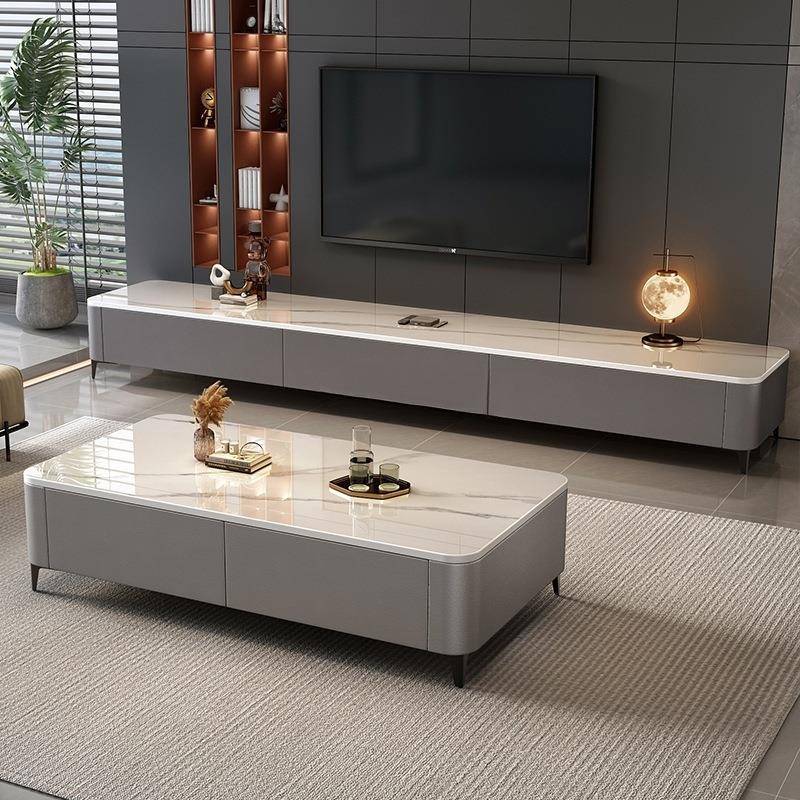 (活动价）岩板茶几客厅家轻代用新款型小户奢现简约落地电视柜组