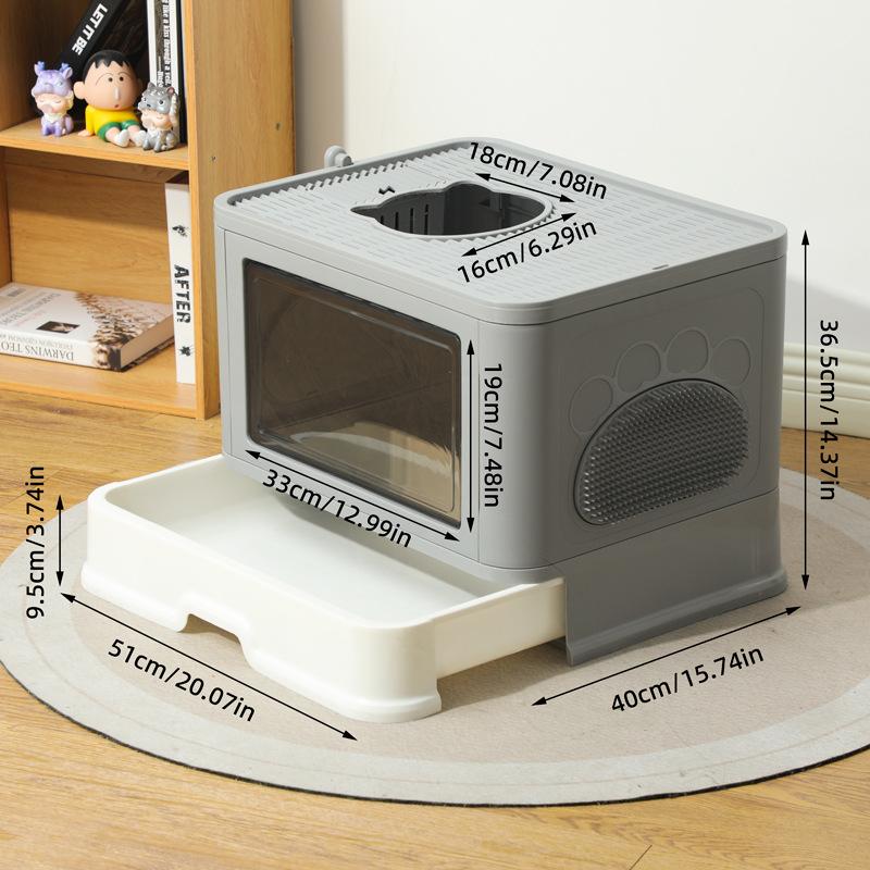 LARGE Cat Litter Box 全封闭猫砂盆抽屉式防外溅猫厕所厂家
