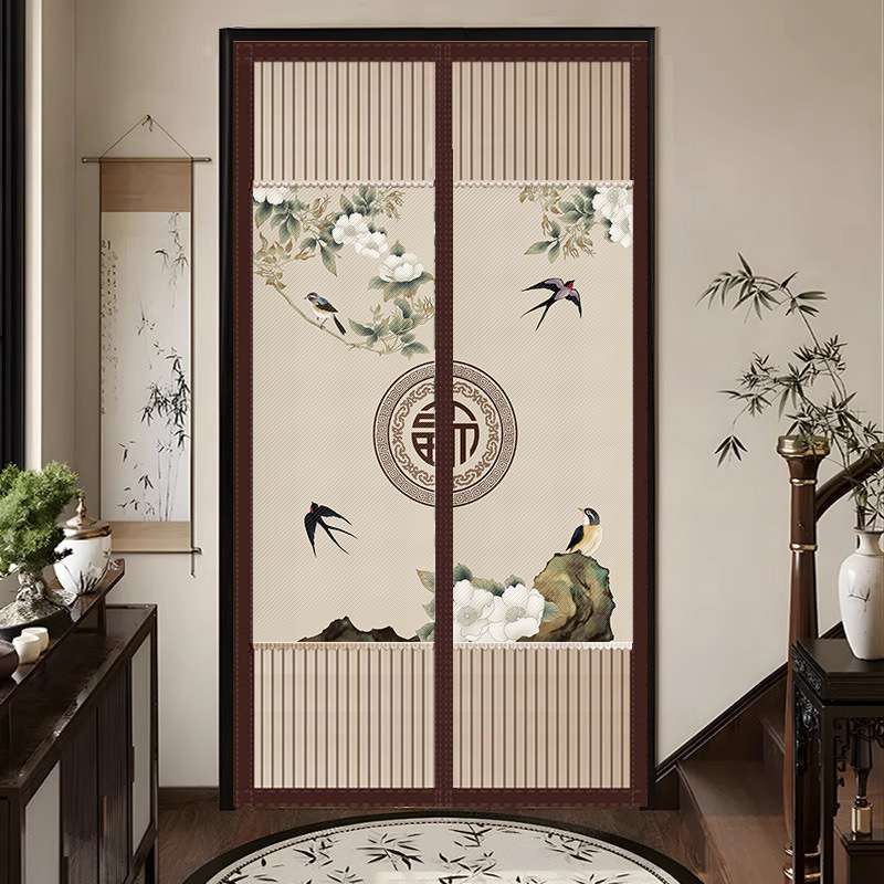 {活动价}中式家用磁性防蚊纱门帘 卧室隐私门帘免打孔金刚网纱防