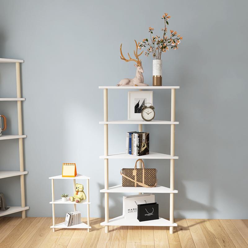 (活动价）客厅角落三角书架卧直角墙角室置物架转角落收地纳架厨