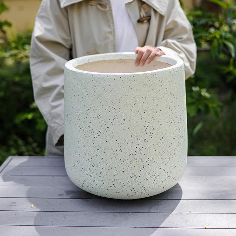 (活动价)掬涵内花盆家用客号大室厅绿植盆栽落地圆形白色现代简