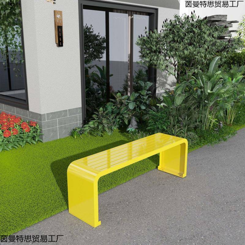 (活动价）全铁艺长条休凳公园椅户外长椅庭院锈钢不闲座椅免安排