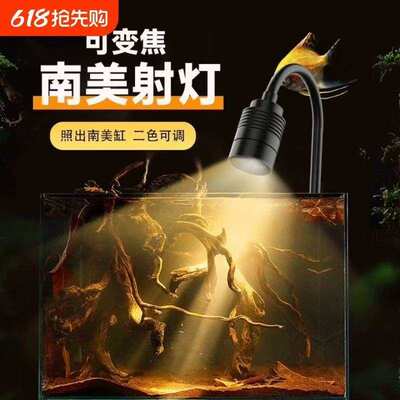 鱼缸迷你射灯南美鱼缸造景小型鱼缸夹灯溪流缸鱼缸灯led灯防水