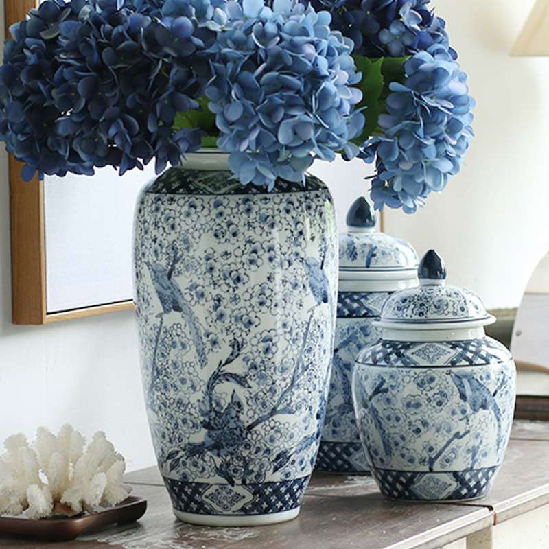 {活动价}喜上眉梢陶瓷花瓶新中式青花瓷瓶客厅装饰插花瓷器复古摆