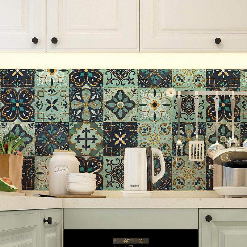 欧式厨房防油贴纸灶台耐高温墙贴卫生间墙壁改造翻新防水自粘墙纸,家居饰品,软装墙贴,淘宝优惠券,粉丝福利购,淘宝优惠卷