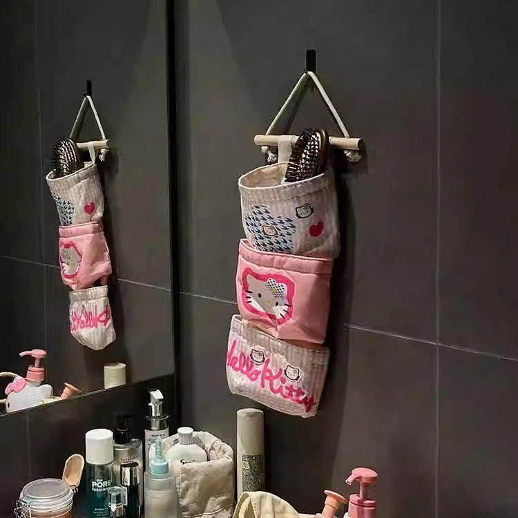 HelloKitty猫洗漱台收纳挂袋化妆品卫生间厕所浴室杂物分层整理袋,收纳整理,收纳挂袋,淘宝优惠券,粉丝福利购,淘宝优惠卷