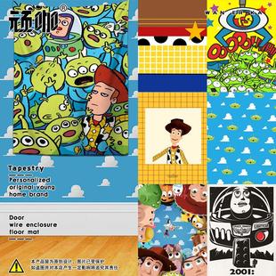 挂布背景布大尺寸巴斯光年伍迪玩具总动员客厅入口门廊挂画装饰