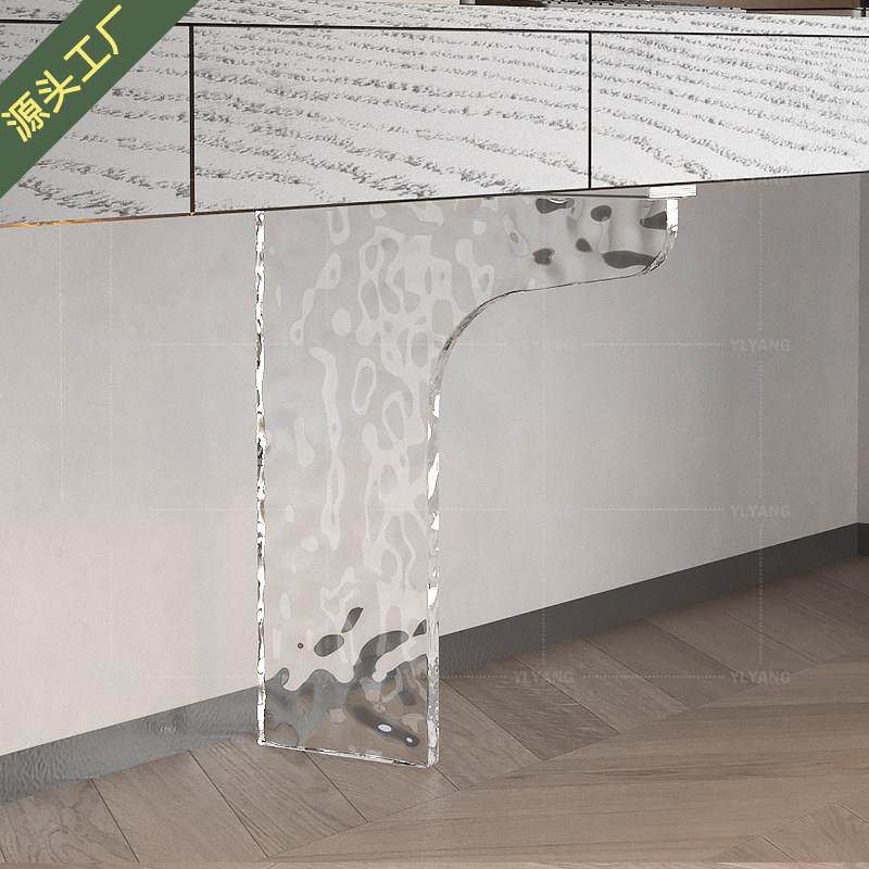 防下沉高透明水波纹亚克力桌腿7字型悬挂书桌支架定制化妆台一字,住宅家具,桌腿/桌架,淘宝优惠券,粉丝福利购,淘宝优惠卷