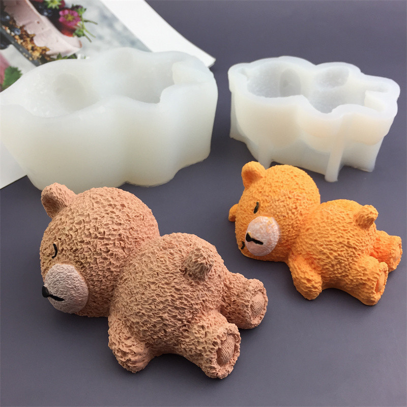 厂家直销小熊蛋糕模具瞌睡熊动物冰激凌慕斯蛋糕硅胶模具烘焙用具