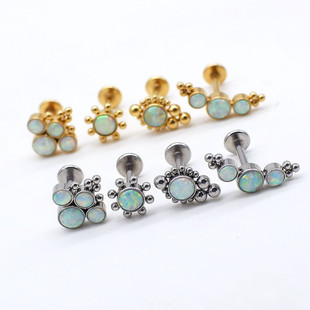 钛钢平底内牙弯排澳宝耳骨钉粗针耳蜗钉欧美辣妹内螺纹穿孔钉穿刺