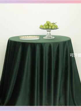 3YK欧式甜品台桌布 婚礼桌子背景装饰拍摄道具布 轻奢丝绒绿色餐