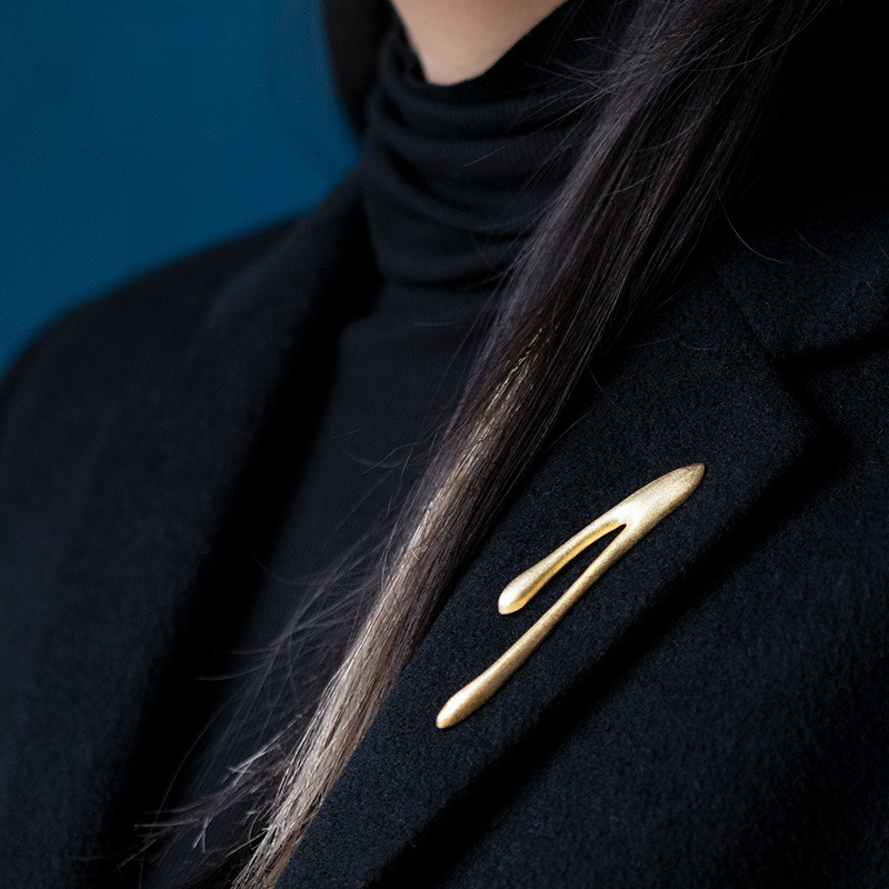 售完即止适合实体店采购  汉字之美意象 抽象书法中国风纯银胸针