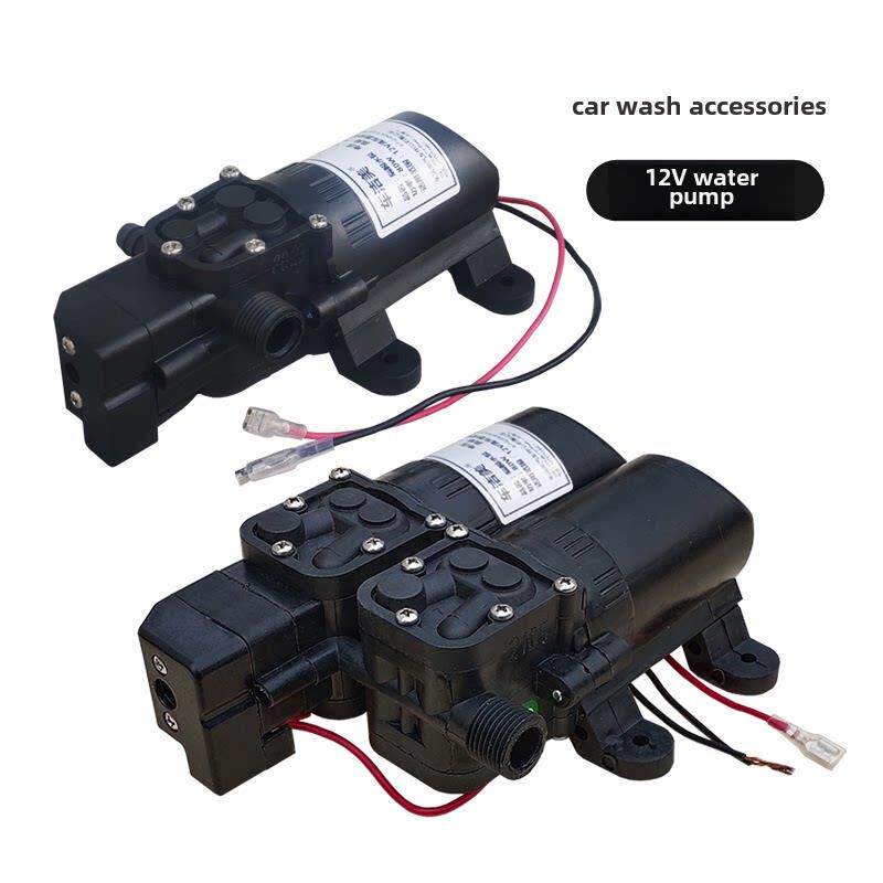 车捷美洗车配件12V水泵电动停水双电机水泵双泵隔膜水泵