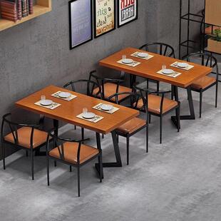 工业风实木餐桌烧烤店火锅店音乐餐吧清吧酒吧餐饮休闲餐桌椅组合