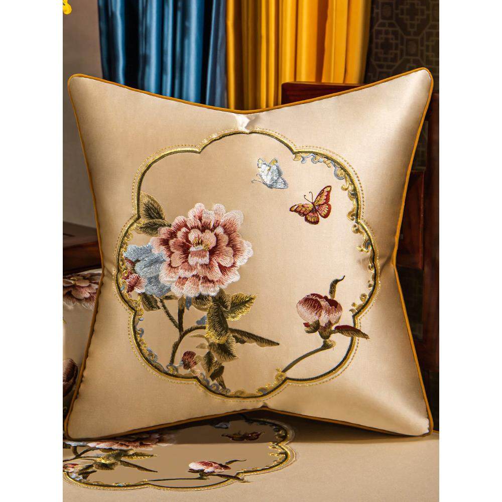 新中式大号抱枕靠垫客厅沙发可拆洗靠背枕腰枕办公室坐垫靠枕定制