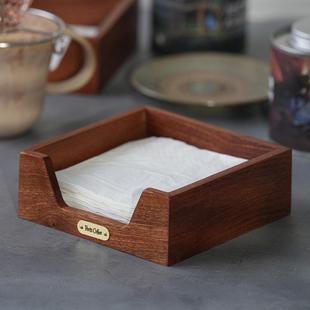 餐巾纸架托 托 餐桌纸巾夹收纳座压台支架木质酒店餐纸盘架子高级