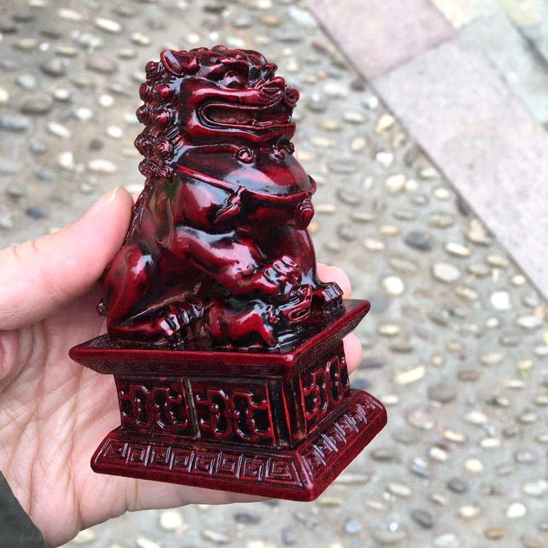 树脂双狮摆件立体狮子北京狮宫门狮公母一对家居客厅装饰品摆设