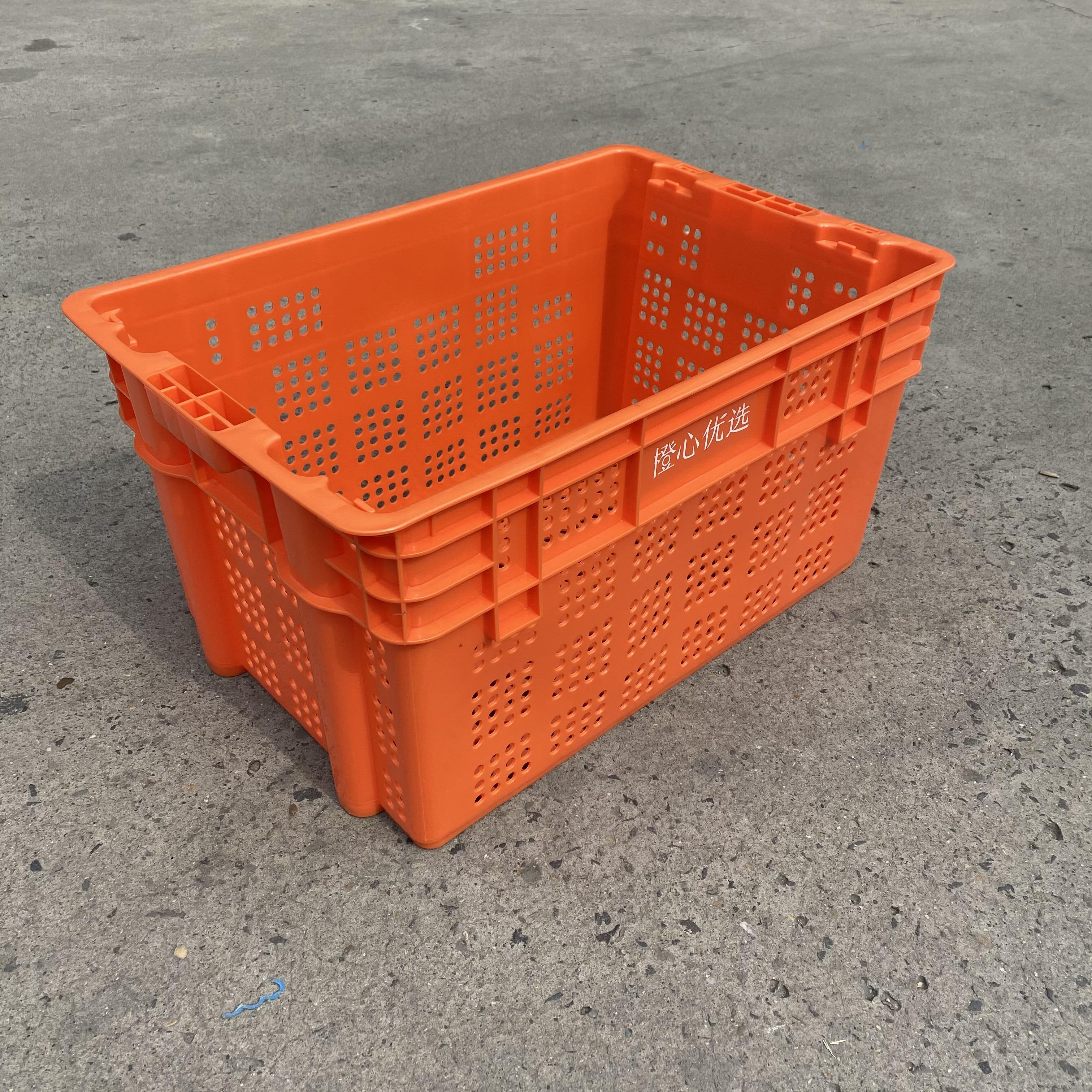 生鲜配送塑料筐周转框美团优选错位筐两用运输筐熟料蔬菜转运胶筐