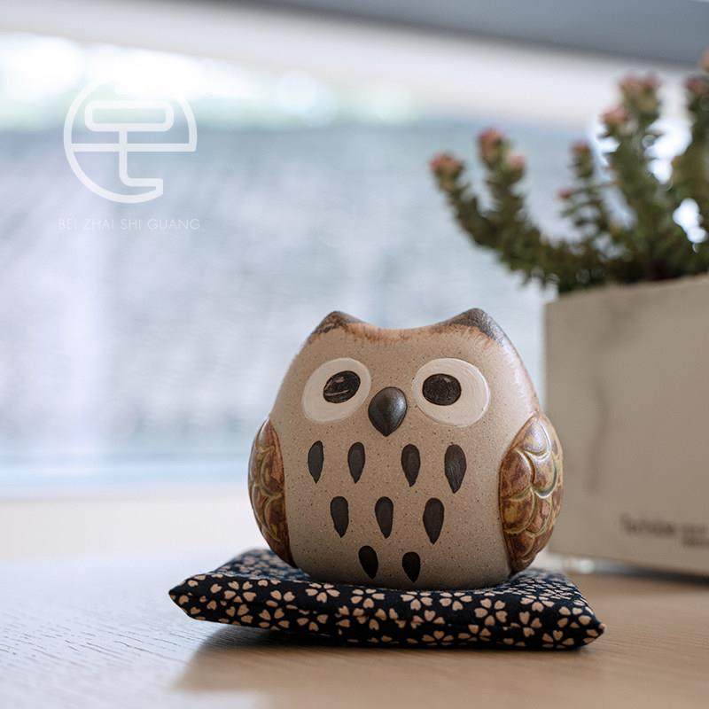 日本制进口陶瓷猫头鹰粗陶摆件存钱罐居家吉祥工艺品创意可爱礼品,家居饰品,桌面摆件,淘宝优惠券,粉丝福利购,淘宝优惠卷