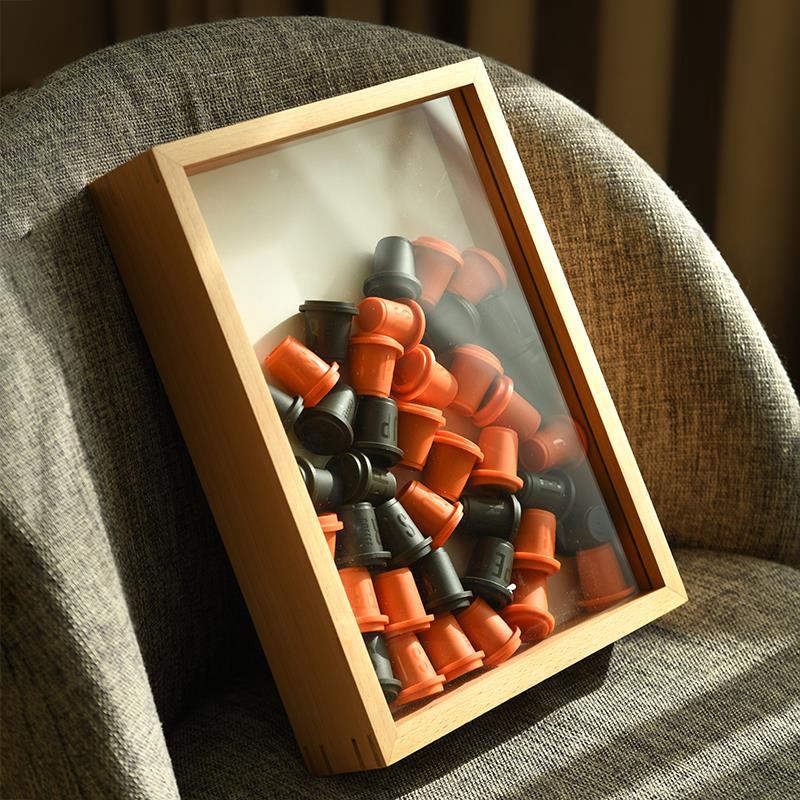 立体中空相框实木摆台干 干燥花diy手工标本画 画框奖牌徽章邮票